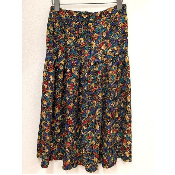 Vintage ANNE CRIMMINS FOR UMI COLLECTIONS  Silk Pleated Skirt - Picture 2 of 6